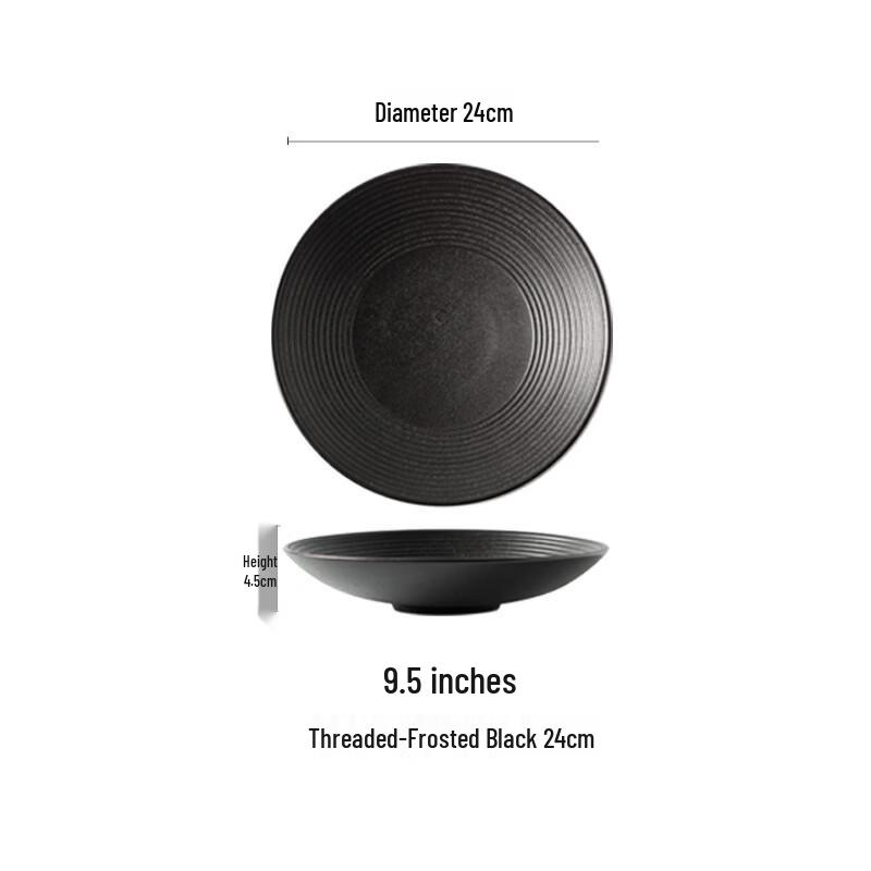 ZISIZ Frosted Threaded Ceramic Noodle Salad Bowl