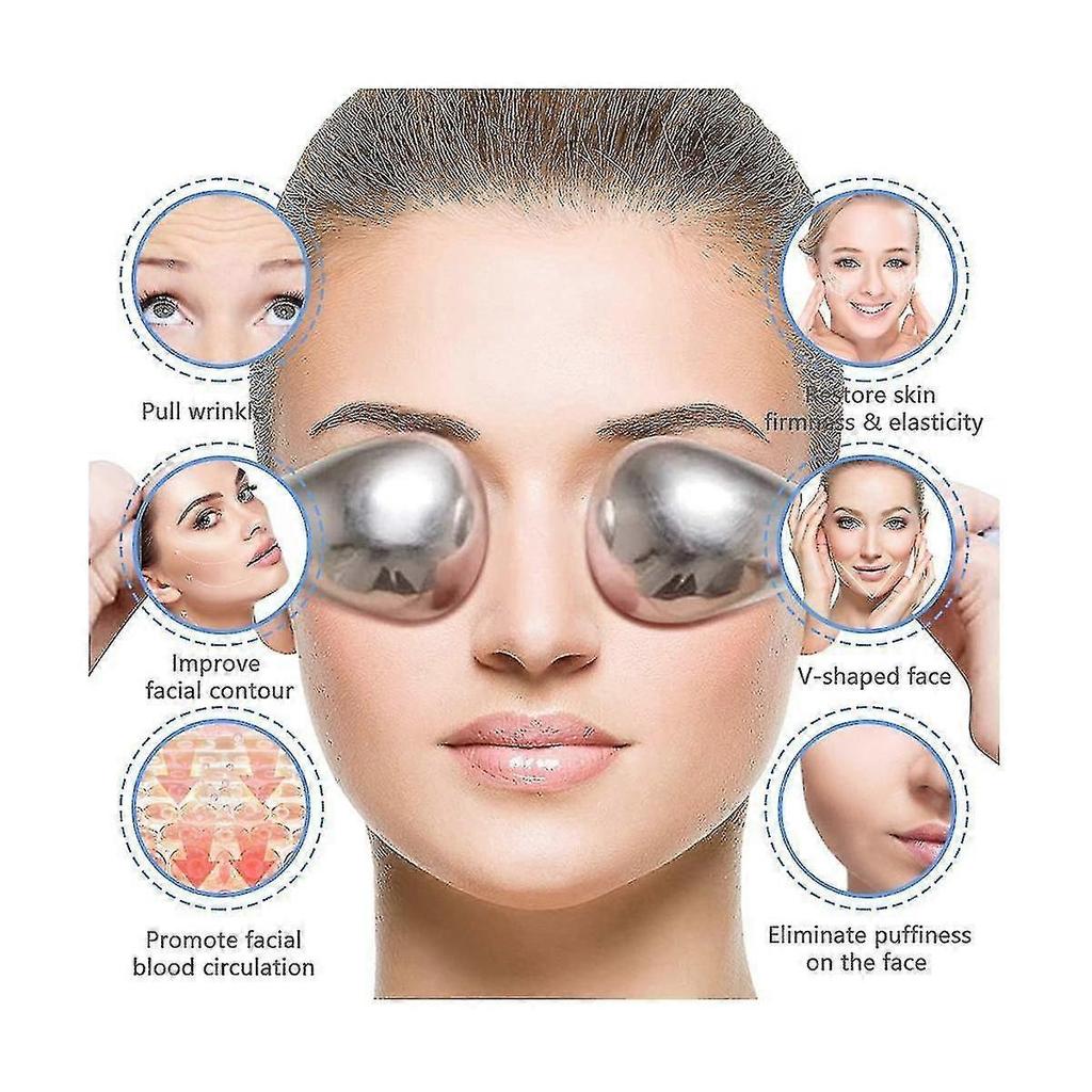 Ice Globes Spoon Massager Facial Skin Care Freeze Tool Stainless Steel Face Beauty Roller Cooling M