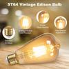 Bec Vintage E27 cu Filet Edison, 6W Echivalent 60 Wați, Lampă Retro cu Sticlă Ambră, 2200K Alb Cald, Nu este Dimmabil, Bec cu Filament LED ES