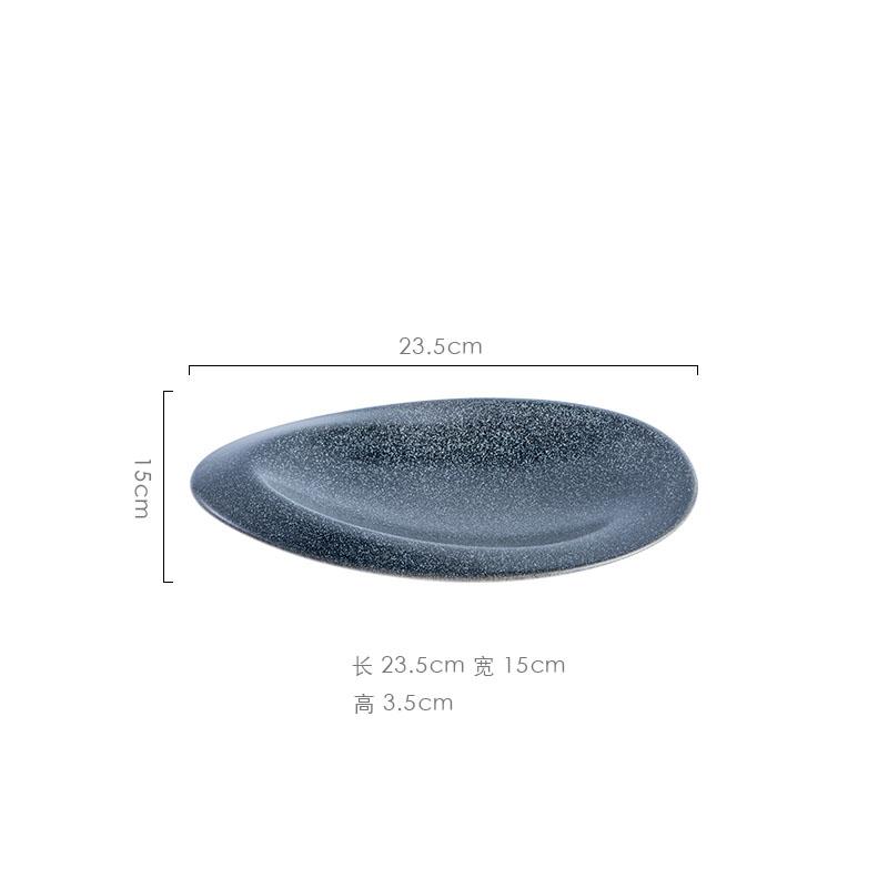Creative Irregular Oval Ceramic Plate Restaurant Fish Plate Dessert Plate Sushi Dish Shallow Plates Restaurant Special Tableware