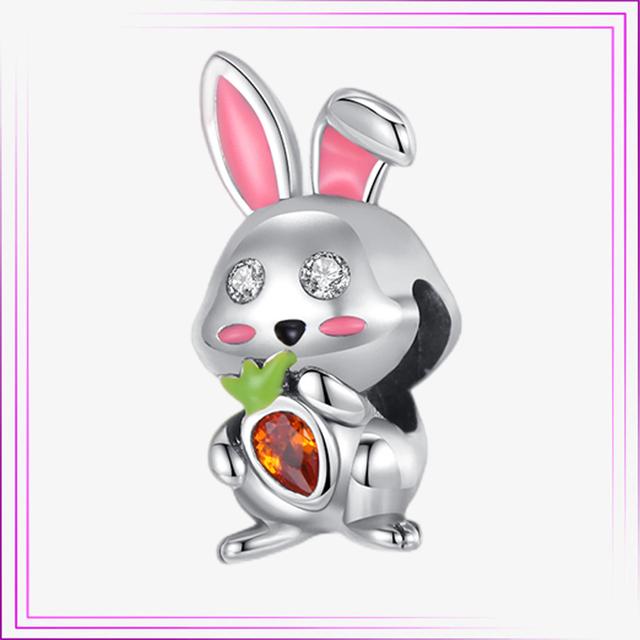 925 Sterling Sølv Hjerte Blomst Luftballong Flamingo Rosa Sjarm Plata De Ley Bil Katt Perle DIY For Originalt Armbånd Smykker