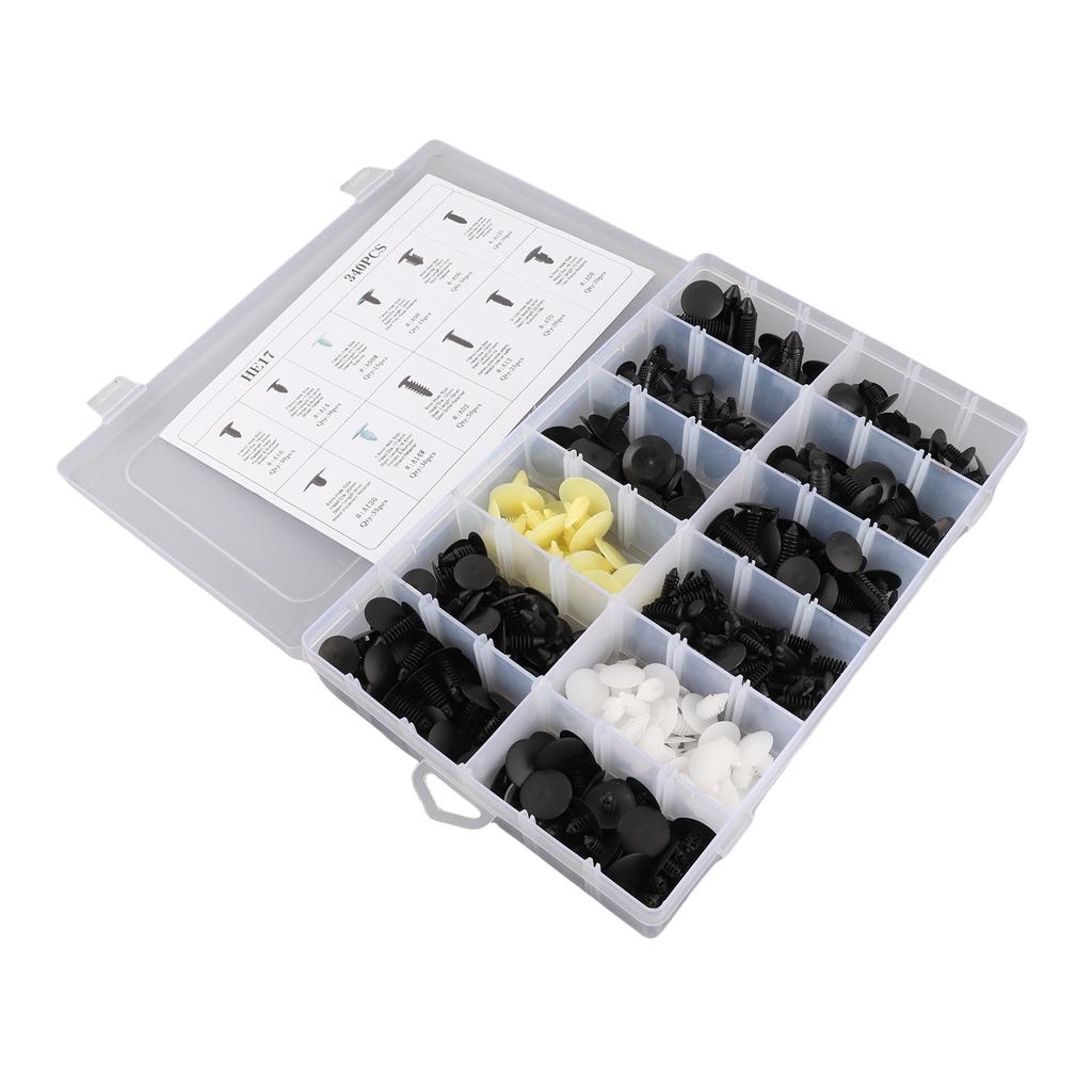 340Pcs Car Door Card Panel Trim Clips Bumper Fastener Retainer Push Rivet Kit