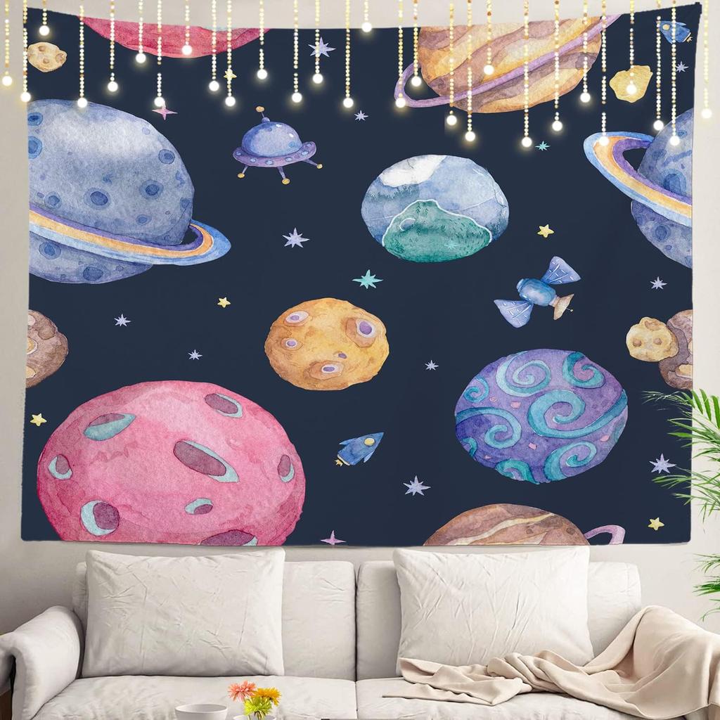 Space Tapestry,Space Pattern Science Stars in Galaxy Wall Hanging Large Tapestry Psychedelic Tapestry Decorations Bedroom Living