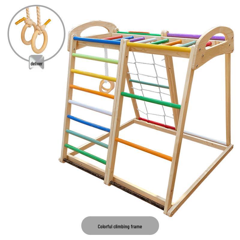 

Wooden Indoor Climbing Frame for Kids - Hand & Foot Exercise Toy Rack for Toddlers