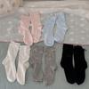 IOULOR Bowknot Miu Style Sweet Mid-Calf Girls' Socks - Thin, Versatile, Seamless, Summer 2026 Casual Wear.