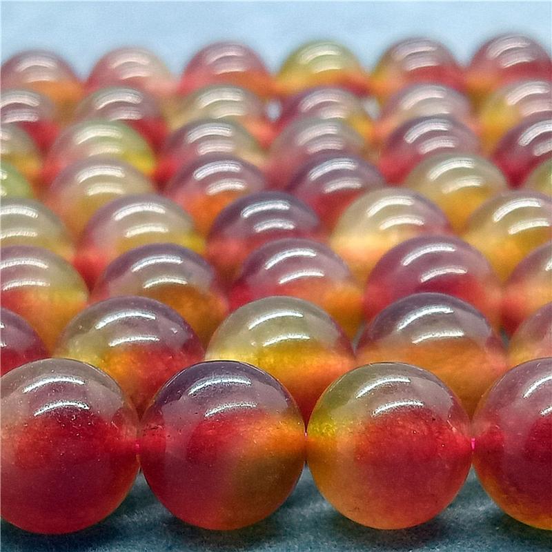 Přírodní drahokam Kámen Růžově červená Zelená Melounový Turmalín Kulaté Korálky 6/8/10mm Náramek Náhrdelník Šperky Doplňky Volné Korálky