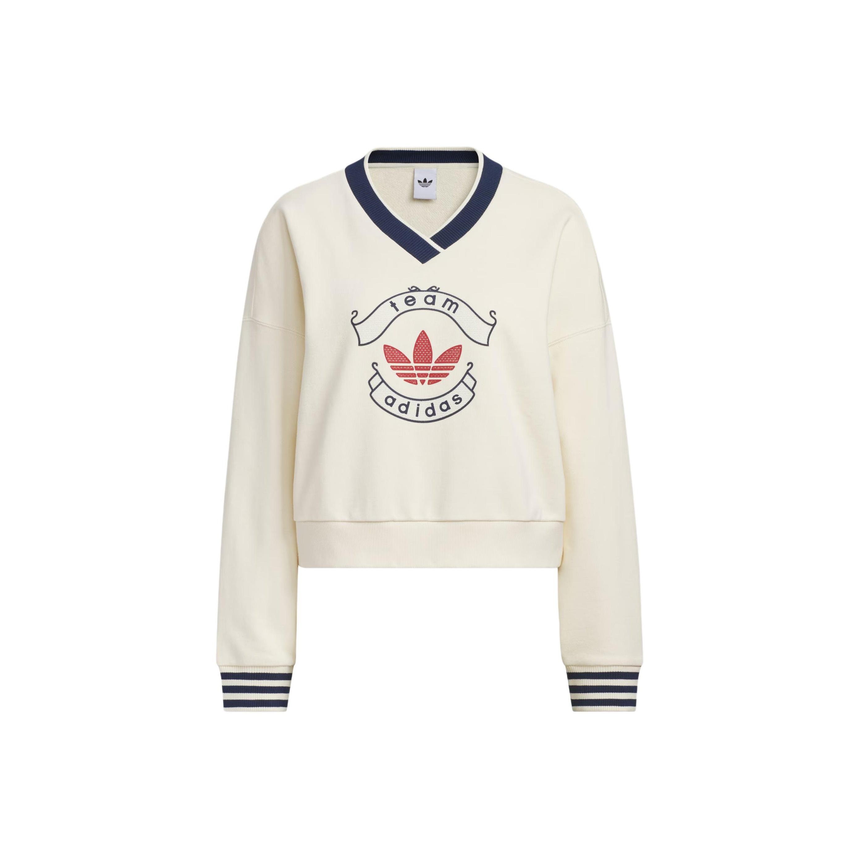 

Adidas Оригинальный FW25 Командный свитшот свободного кроя с V-образным вырезом Женский свитшот KC5845 S