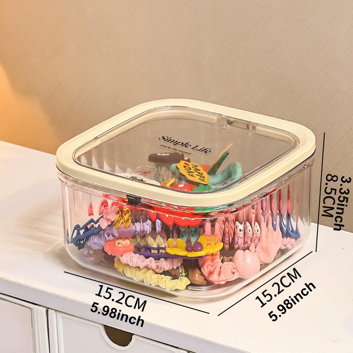 

Hair Accessories Organizer Storage Box Large Capacity Transparent Dust-Proof for Headband Bows Jewelry Cotton Swab Organization