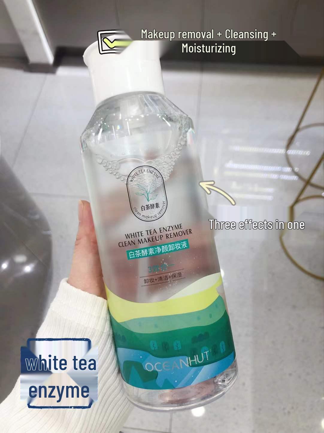 Sea Blue Hut Amino Acid White Tea Enzyme Facial Cleanser & Makeup Remover - Gentle, Non-Irritating, Hydrating, Refreshing Amino Acid Gentle Makeup Remover