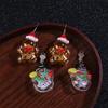 Luminous Merry Christmas Earrings Santa Claus Christmas Tree Xmas Snowman Ear Clips Shiny Jewelry Led Drop Earrings