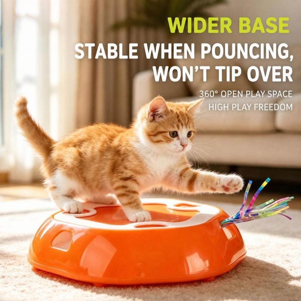 Random Pop-Up Design Automatic Cat Toy Anti-Tip Stable Base Interactive Cat Toy For Cats