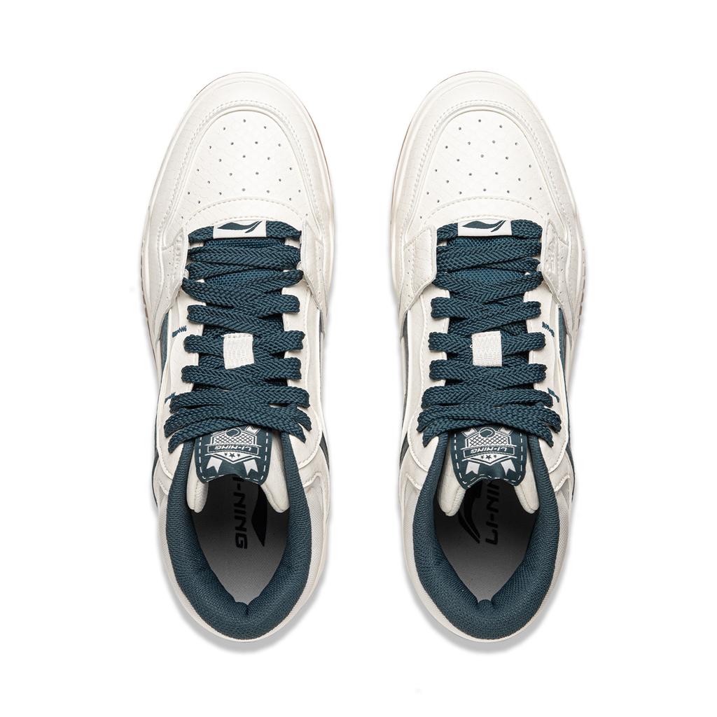 Li Ning Yue Bai Hi Casual Versatile Thick Sole Non-Slip Wear-Resistant Breathable High-Top Skate Shoes Men Sneakers White Green AGCU347-1