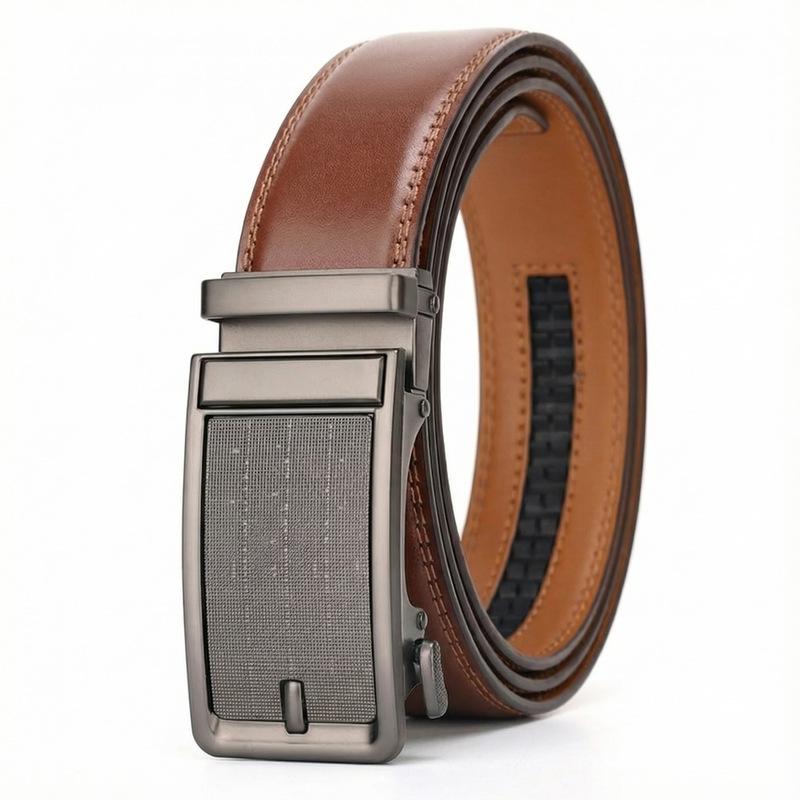 

Men S Automatic Buckle Cowhide Belt Men S Business Leisure Trend Versatile Belt Youth Belt Premium Sense 130cm