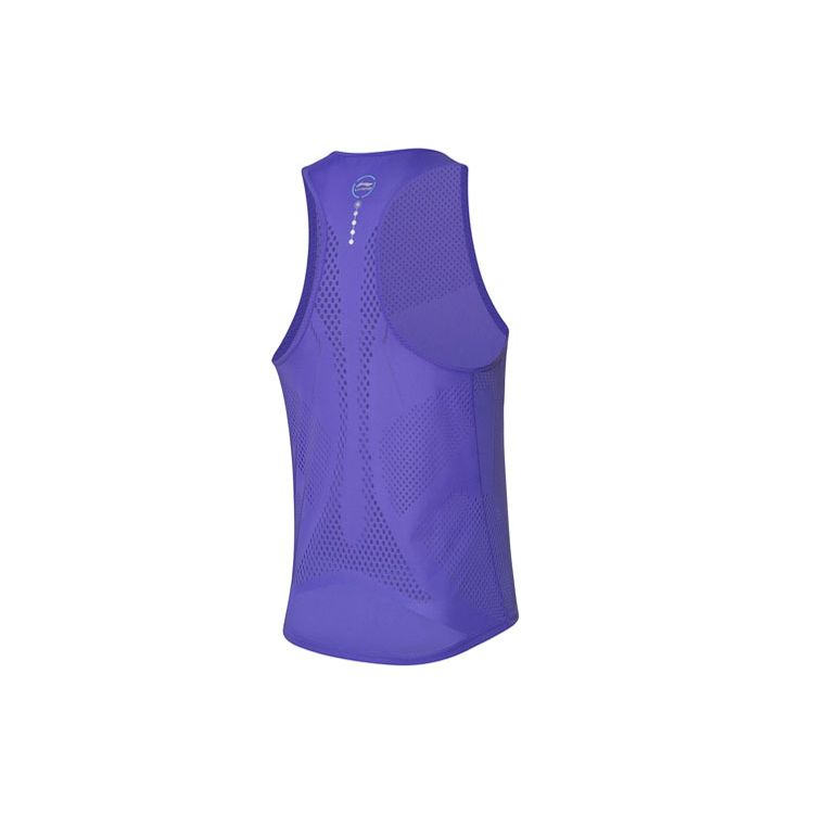 Li Ning Running Series Reflective Quick-Dry Slim Fit Competition Hurdle Running Vest Men tops Fluorescent-Purple AAYR349-2