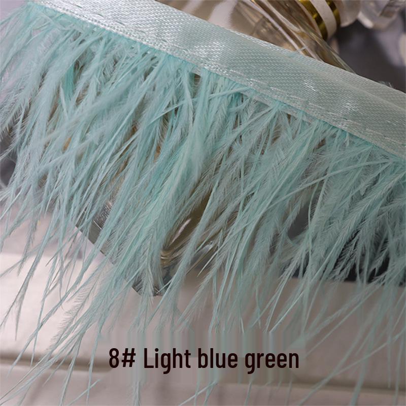 

Ostrich Feather Fabric Ribbon 8-10cm: Edge Trim for Clothing & DIY Tassel Decoration.