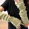 Soft Arm Warmer Mitten Casual Winter Knitted Arm Sleeve Long Fingerless Gloves  for Women Girls