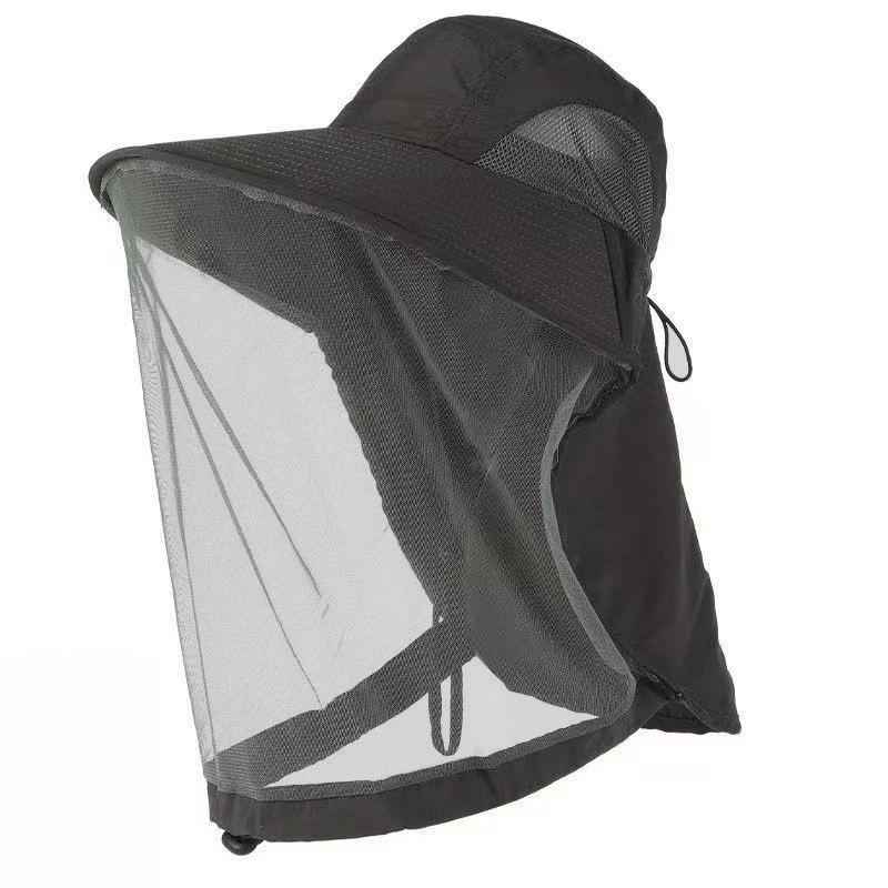 Anti-UV Sports Hat Fishing Insect Protective Cap Breathable Full-Mesh Head Net Hat Camping Hiking Hat Adjustable Unisex Hat