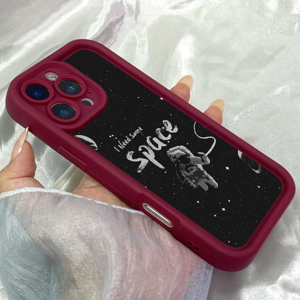 JT290 I Need Some Space Astronaut for iPhone 17 16 15 14 13 12 Pro Max Samsung S26 S25 Ultra A17 A16 A07 A56 A06 A15 Xiaomi 15T Redmi 15c Soft Case