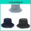 Vintage Denim Fisherman Hat With Wide Brim Sun Protection For Summer Outdoor Wear