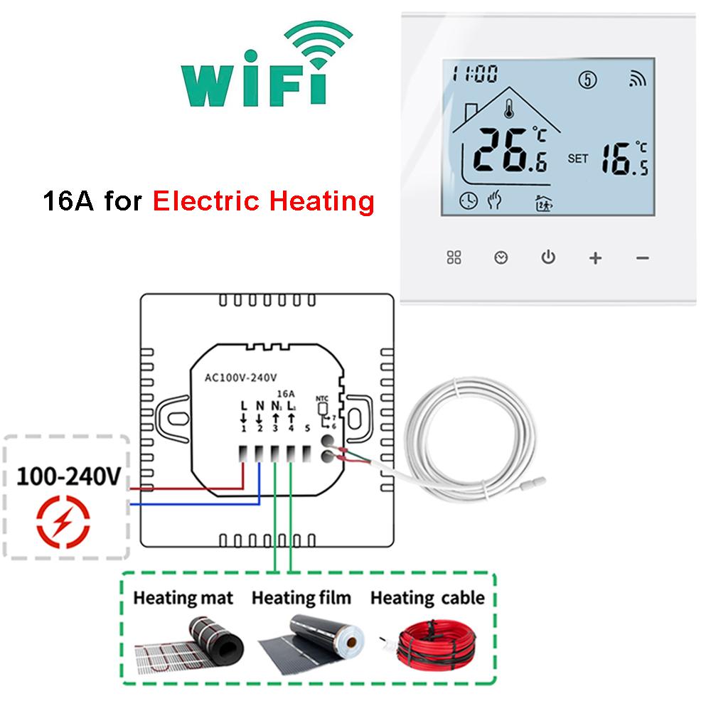 Termostat WIFI na kocioł elektryczny/wodny/gazowy ogrzewanie podłogowe LCD regulator temperatury z ekranem dotykowym sterowanie głosem przez Alexa/Google Home