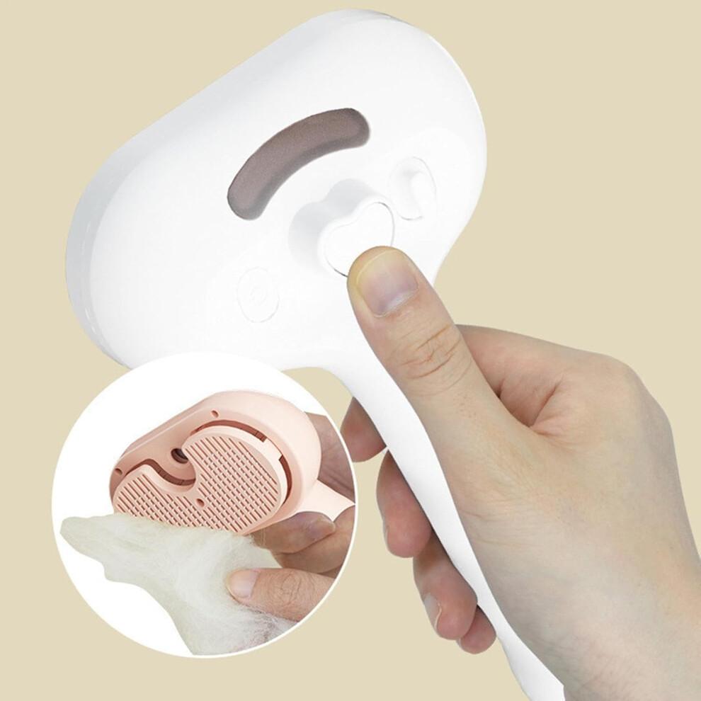 Defur Comb for Dogs and Cats, Steam Brush with 35ml Water Tank, Ergonomic Handle, White Pet Grooming Tool