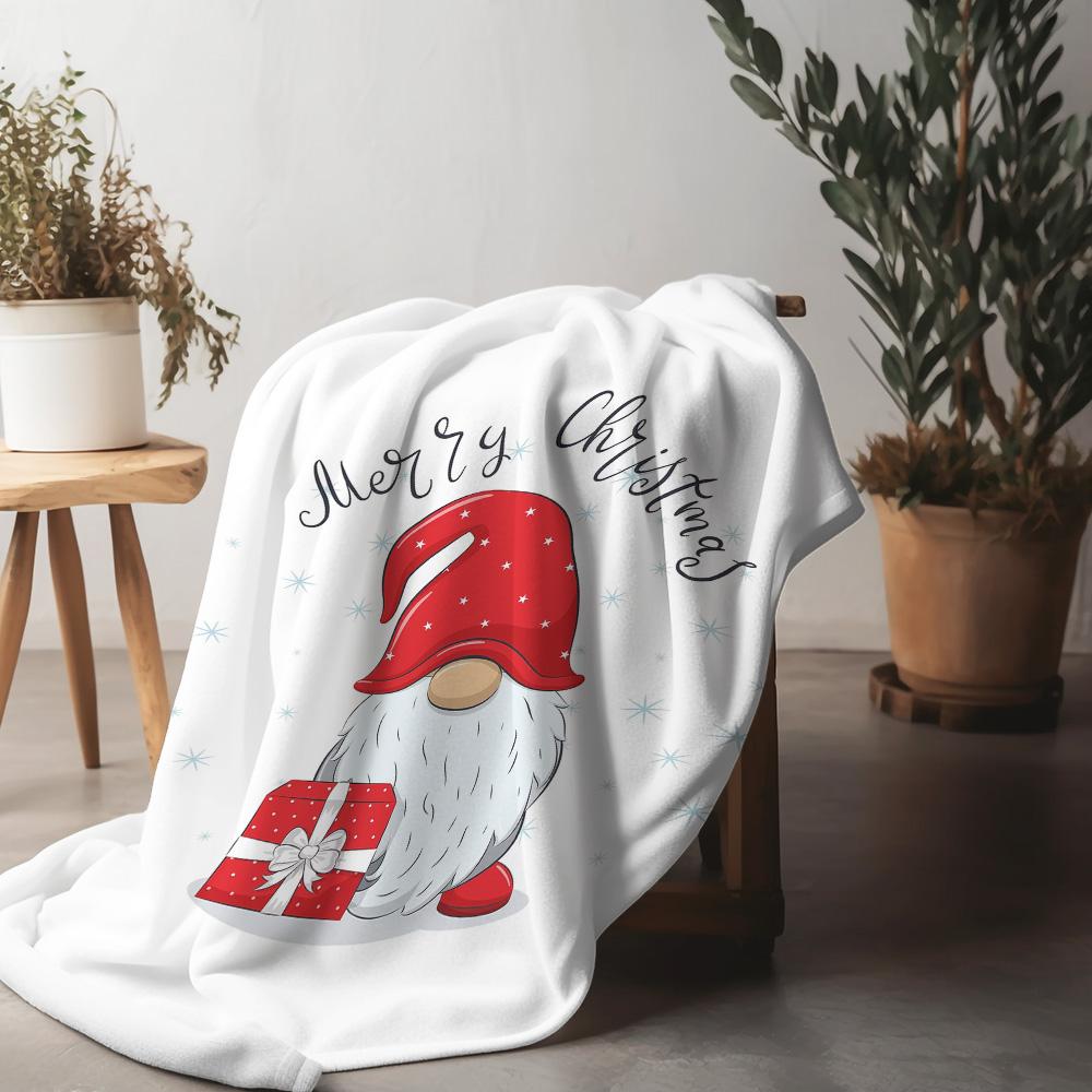 Tuniu Cute Christmas Gnome Throw Blanket Soft Plush Warm Cozy Gift for Kids & Adults Home Decor 75x90cm