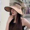 Big brim summer hat women's fashion empty top hat drawstring adjustment out of the street sunscreen sun hat foldable sun hat