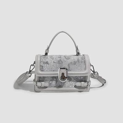 2024 Women's Fashion Versatile Lace Handbag: New Light Luxury Shoulder and Crossbody Small Square Bag