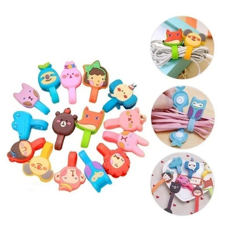 

5Pcs Headphone Cable Wire Cord Winder Organizer Clip Wrap Cute Cartoon Earphone