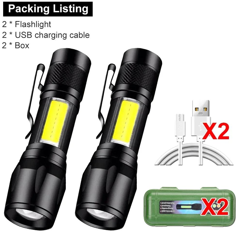 High Strong Power Led Flashlights Tactical Flash Light Torch Ultra Bright Lamp USB Charging Camping Fishing Defensa Zoom Lantern