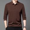 Men's Casual Printed Pattern Long Sleeve Polo Shirt Korean Edition T-shirt Comfortable Versatile Top