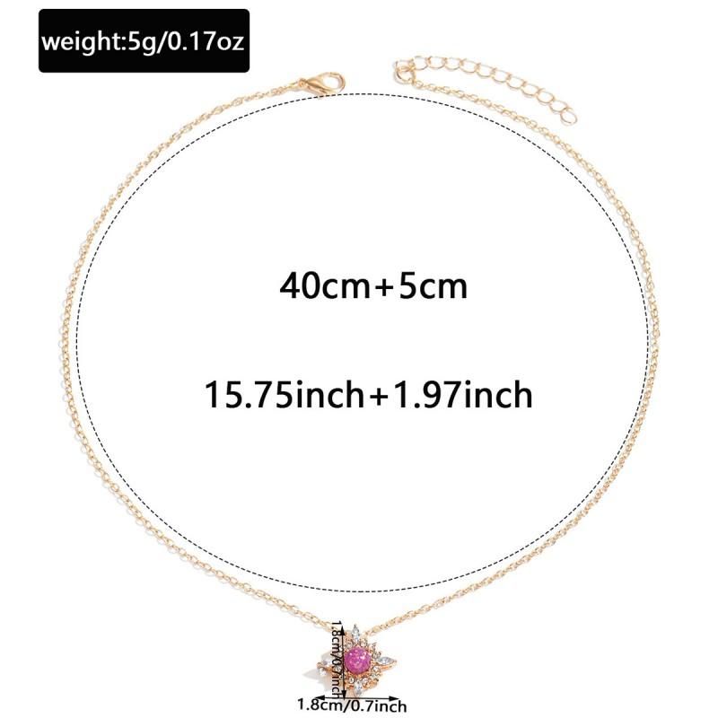 Vintage Luxury Star Necklace Women Dainty Inlaid Zircon Chain Everyday Fashion Jewelry