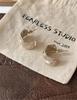 Korean Inspired C-Shaped Pleated Stud Earrings: Stylish & Versatile Design with a Light Luxury Touch