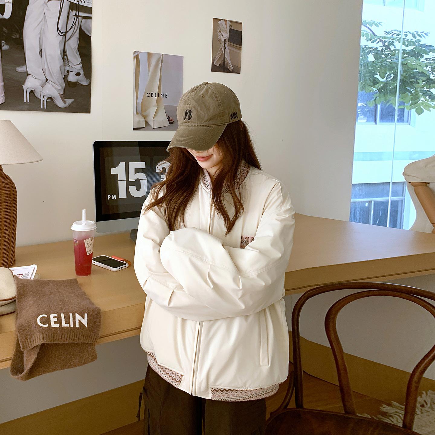 

Ретро Чувство Старшинства Утолщенная Бейсбольная Хлопковая Одежда Женская Зимняя Новая Парная Свободная Куртка с Подкладкой XL бежевый