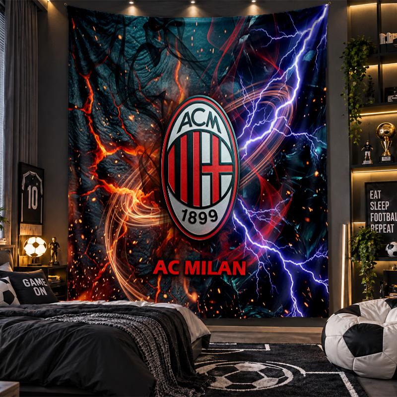 Wall Hanging Tapestry AC Milan Print Cloth for Living Room Bedroom Home Decor