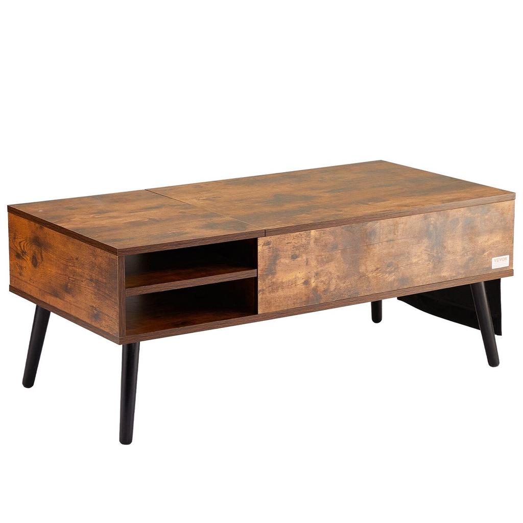Lift Top Coffee Table 39.4 In Rectangle Coffee Table for Living Room Brown