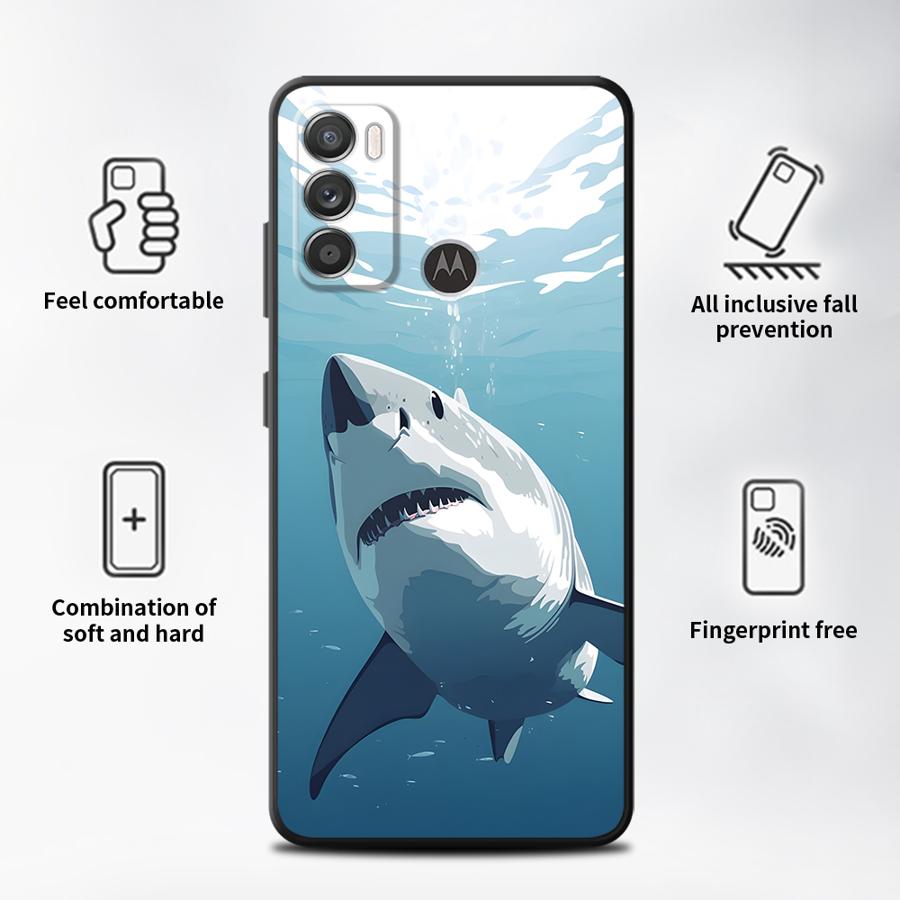 Creative Marine Organisms Art Case for Motorola Moto G53 G30 G22 Edge40 G52 Edge 20 Pro 30 Lite G60s G32 G50 G71 G51 G73 Phone