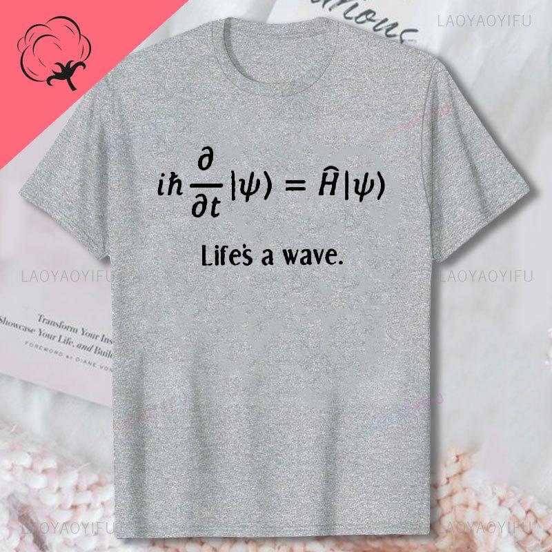 Funny Schrodinger Equation TShirt for Physicists Mathematicians T Shirt Boys Fashion Cotton Print Shirt Mens Graphic Tee Tops