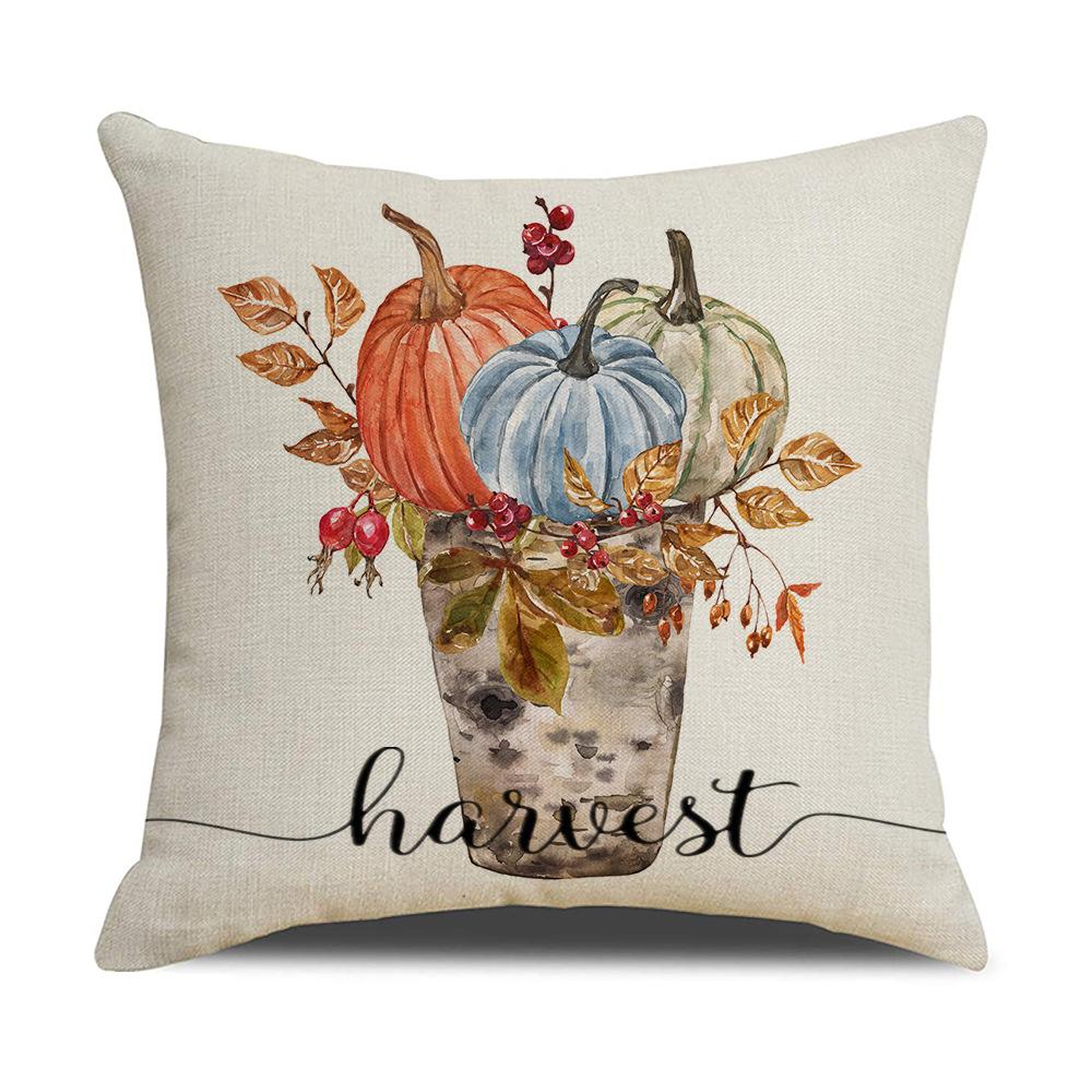 Autumn Car Pumpkin Pillow Cover Family Party Pillow Cover Sofa Bedroom Cushion Cover