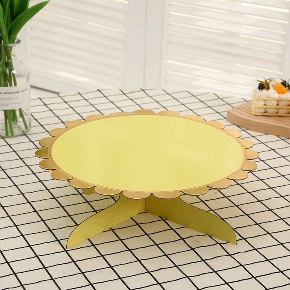 Disposable Gilded Cake Stand Safety Dessert Display Rack Creative Paper Cake Tray  Dessert Serving