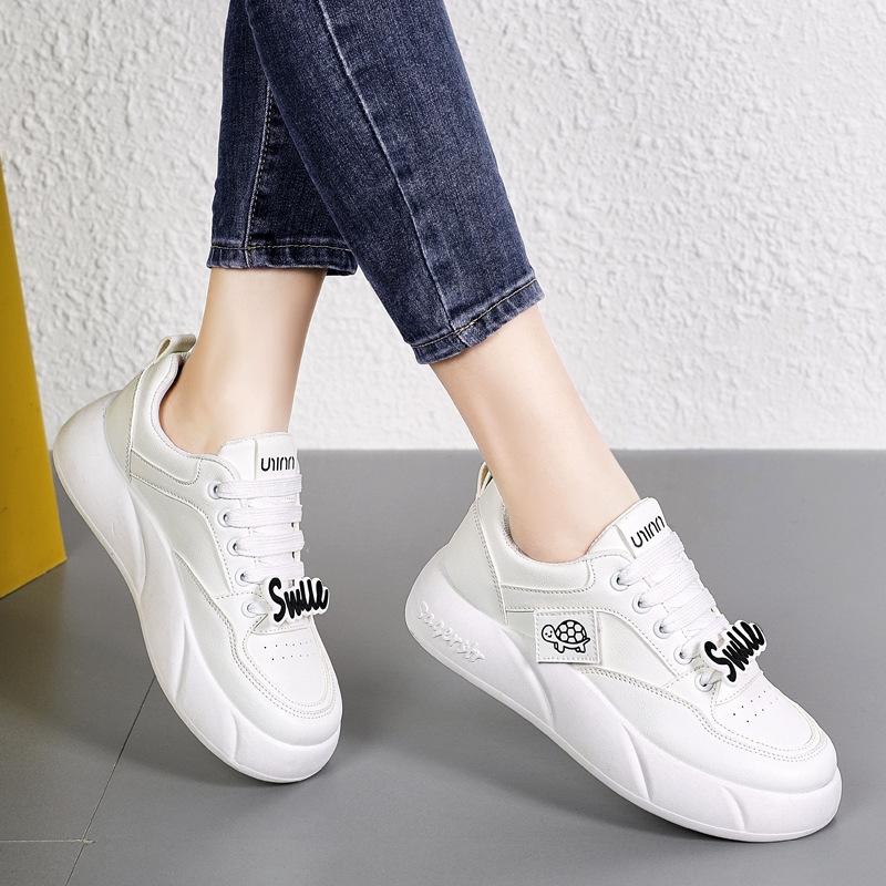 

Женские кроссовки на толстой платформе, легкие, без застежек, для ходьбы, дышащие, удобные, для бега, для женщин, теннисные туфли из искусственной кожи со шнуровкой 42