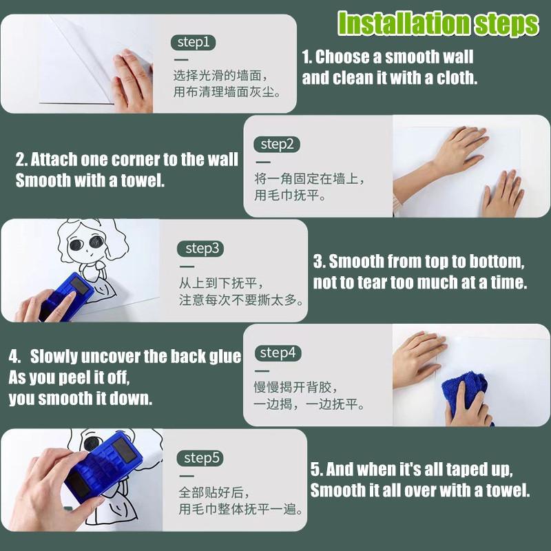 Sticker Soft Self-Adhesive White Board Kid Drawing Blackboard School Office Teaching Supplies Wall Magnetic Whiteboard