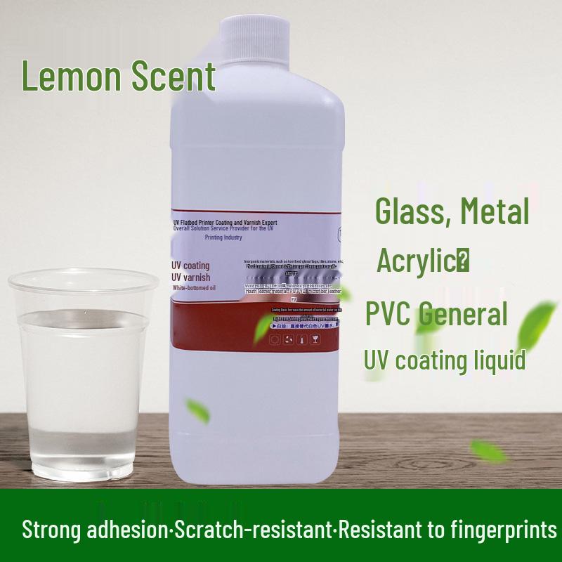 UV Coating Liquid for Acrylic, Plexiglass, Metal, and PVC Printer Adhesion