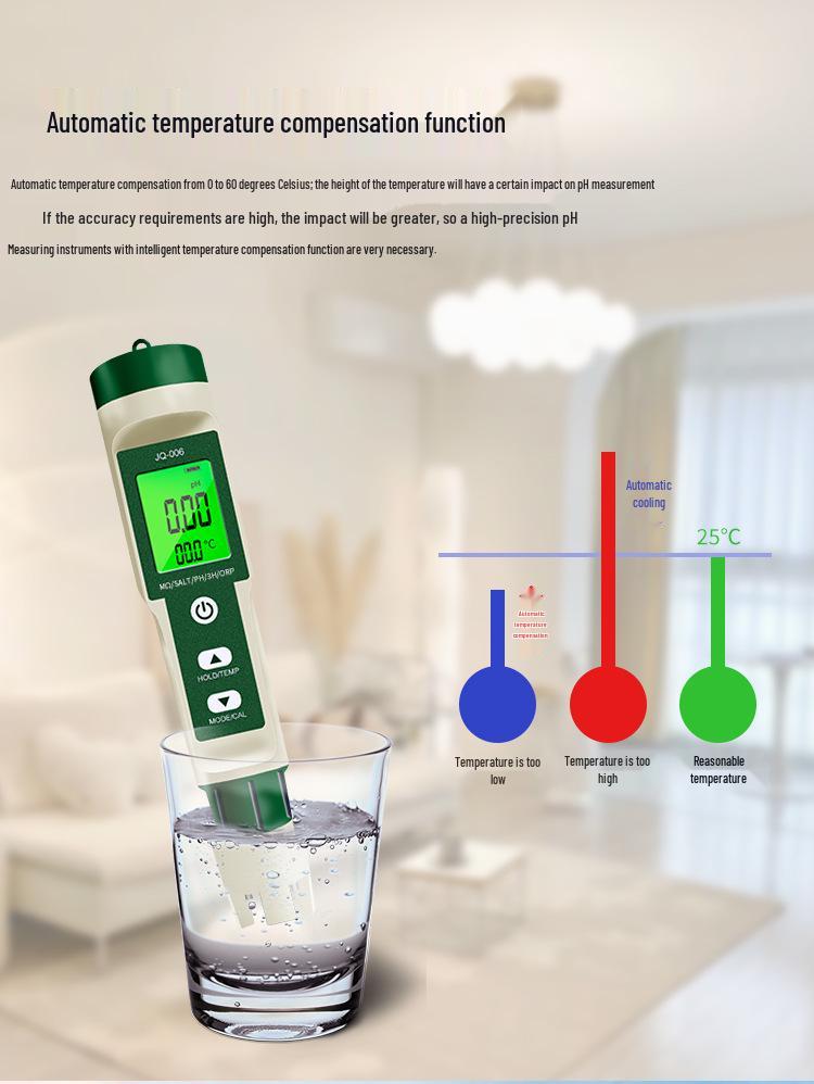 10-in-1 Water Quality Tester: PH, TDS, EC, Salinity, SG, ORP, Hydrogen, Resistivity, Temp, Nutrient Solution