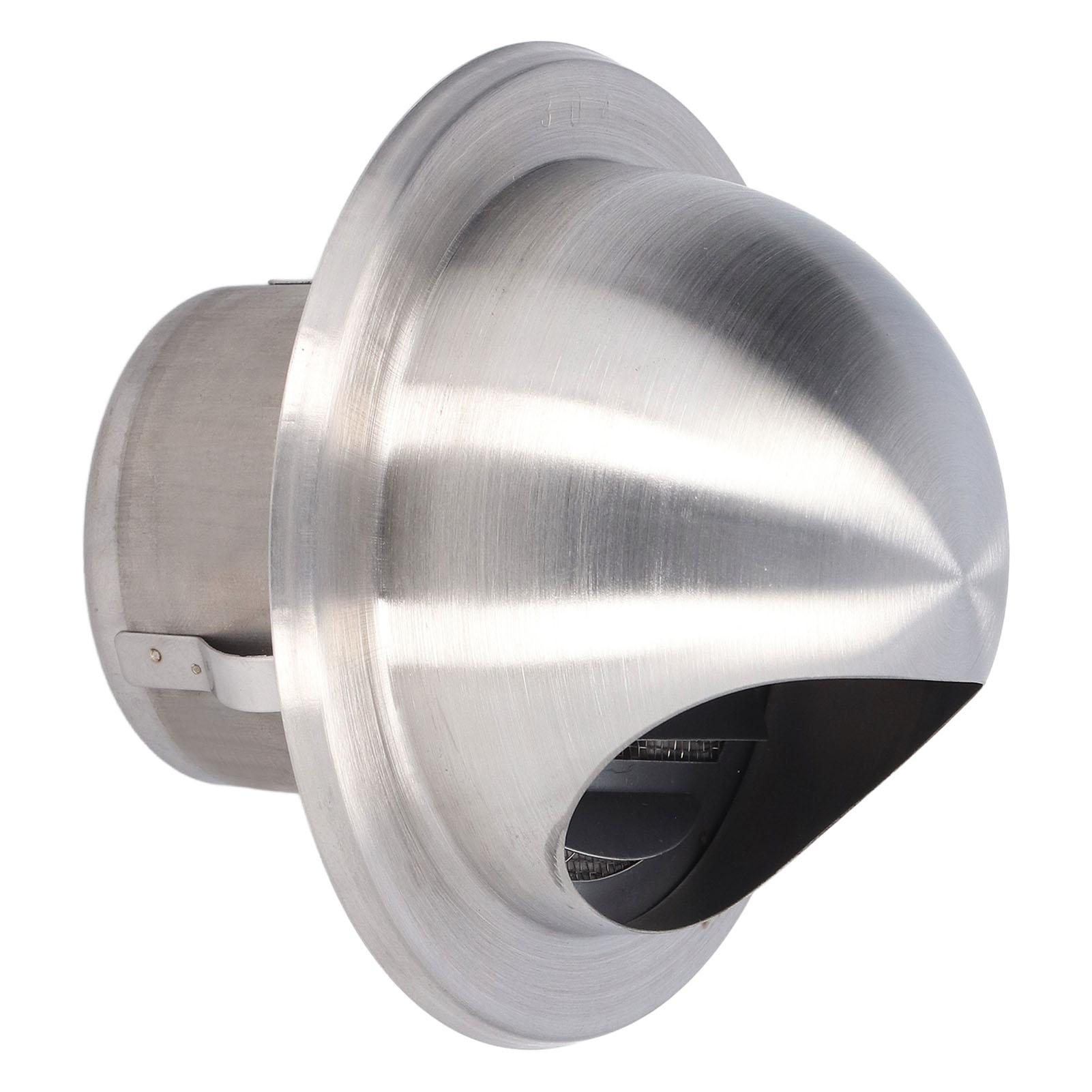 Grille d'aération en acier inoxydable, Extracteur externe rond à nez avec volets inclinés vers le bas à 45 degrés pour l'évacuation murale extérieure, Utilisation