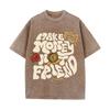 2026 Vintage Washed Black Make Money Not Friend Bubble Letter Graphic T Shirt Crown Coin Floral Oversized Streetwear Short Sleev