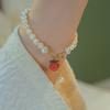 Trendy Peach Charm Natural Freshwater Pearl Ladies Bracelet Ins Style Sweet Fresh  Hand Jewelry Accessories