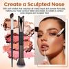 2Pcs Nose Contour Brushes for Makeup Shimmeroo Double-Ended Nose Angled Eye Shadow Contour Brushes for Makeup 2-in-1 U-Shaped Fluffy Brush Contouring