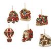 Seasonal Festive Hanging Decor 6 Pcs Christmas DIY Faux Pearl Painting Kit Ornaments, Rhinestone Art Party Decorative Supplies Tree Decoration