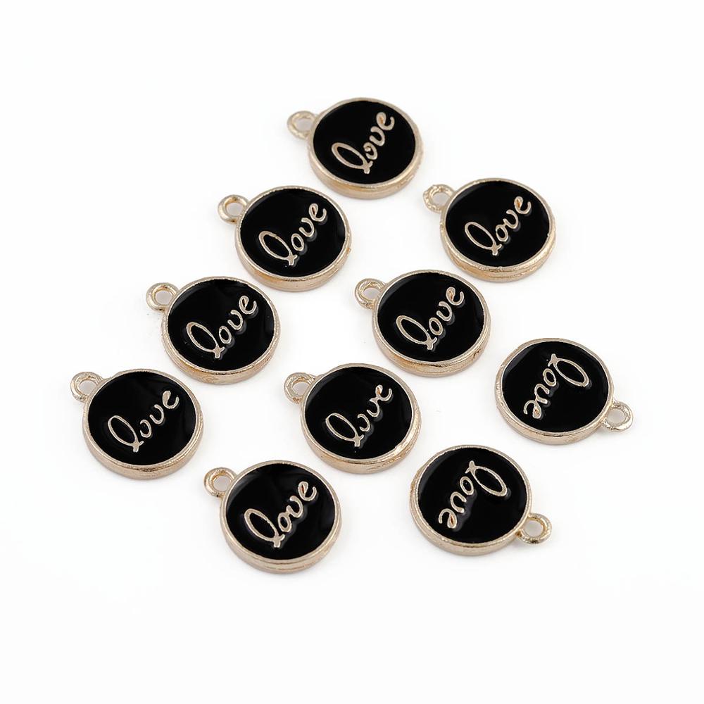 

10pcs/lot 12mm Alphabet Letter Double Face Enamel Charms Handmade Pendants Jewelry Making Handmade Craft DIY Bracelet Wholesale чёрный